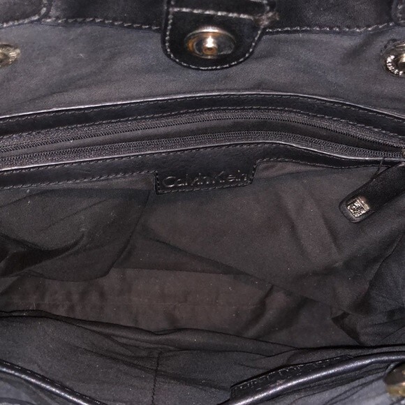 Calvin Klein Black Monogrammed Handbag - Picture 6 of 9